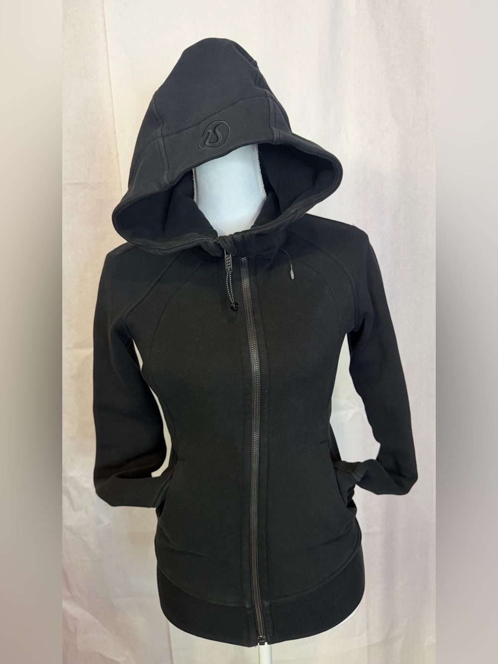 lululemon athletica Black Hooded Zip Bomber Jacket